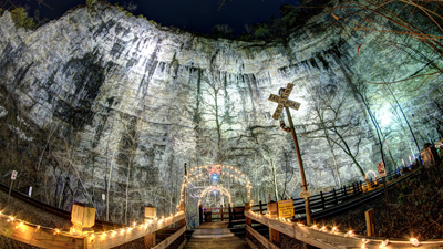 Lighting of the Tunnel at Natural Tunnel State Park