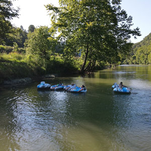 Group tubing down clinch river