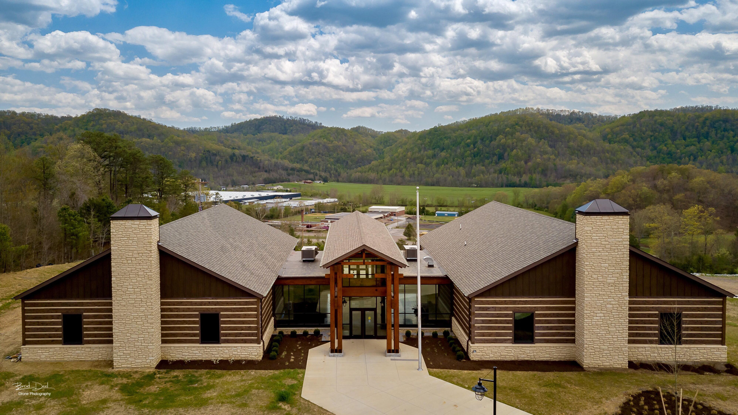 Daniel Boone Interpretative Center great photo The Daniel Boone Wilderness Trail Interpretative Center with mountains in the background.