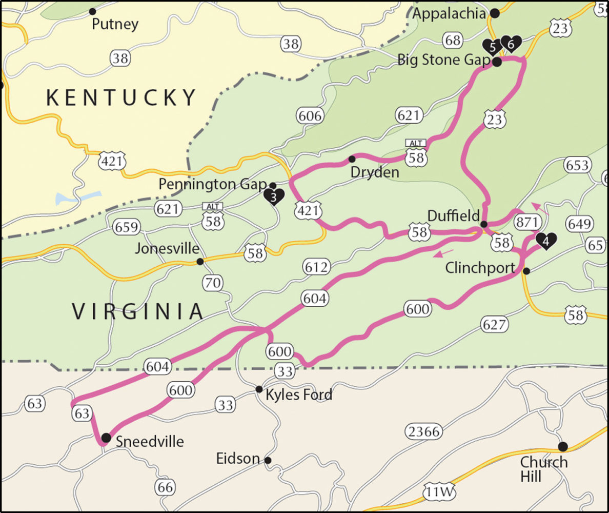 Panthers Breath Motorcycle Route Map