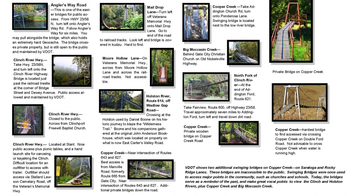 Scott County Swinging Bridge Locations