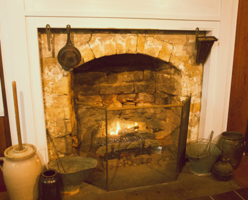 Central Fireplace in the Fulkerson Hilton Home